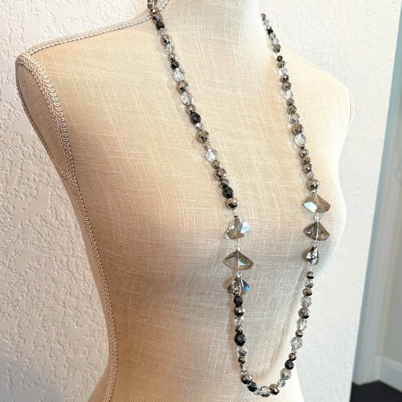 Vintage AB Glass Beaded Necklace - Picture 1 of 8